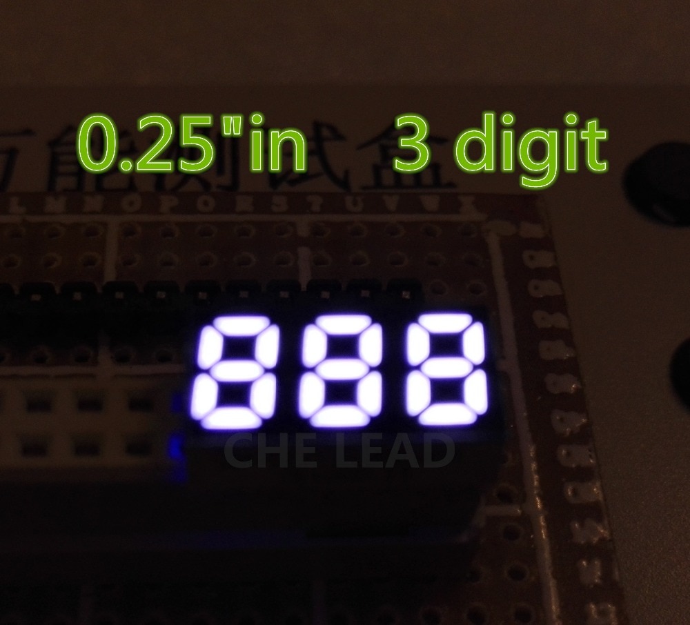 0.25 tommers hvit 7 segmentet skjerm 0.25 "ingen radix punkt ledet skjerm 3 bit digital rør serie spenningspanel felles anode