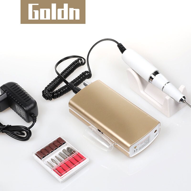 Ponceuse à ongles Portable, 30000RPM Rechargeable, mèches de polissage pour appareil de manucure, ensemble de maître des ongles, nouveauté: Gold Nail Master