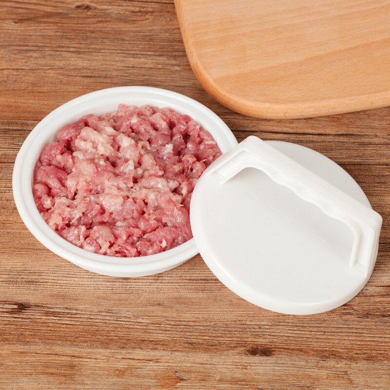 Gör-det-själv rund form hamburgerpress livsmedelsklassad plast hamburgare kött nötkött grill hamburgare press biffmaskin form form köksredskap: Default Title
