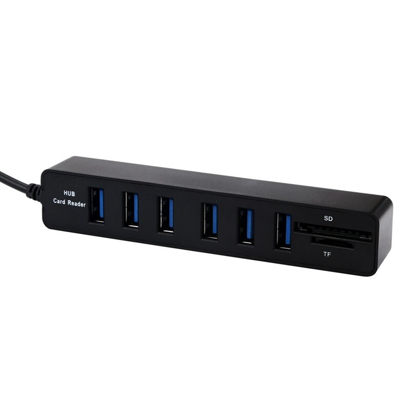 -USB Hub Usb Splitter 6-Port Hub Usb 2.0 Hub + Sd + Tf Card Multifunctionele Kaart reader Voor Mac Pro/Mini Imac Ps4 Oppervlak Pro