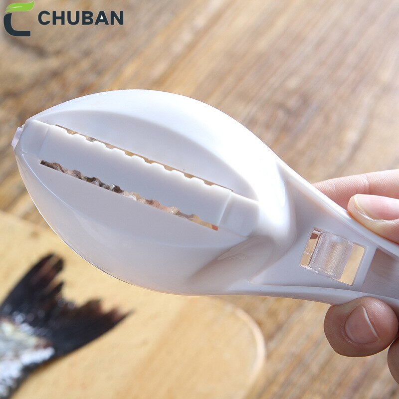 CHUBAN utensilios domésticos de cocina tapa de pescado Escala de cocina cepilladora de pescado Escala de cepillo Manual pescado raspado de escamas utensilios para marisco A239