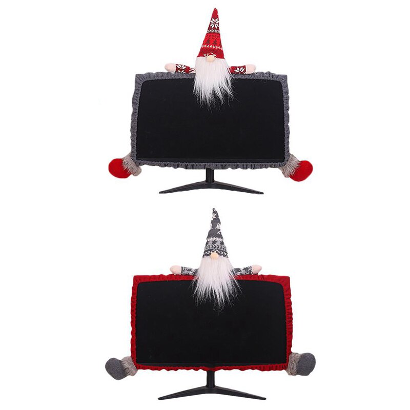 AA99-Weihnachten Dekorationen für Heimat 3D Karikatur Wald Alte Mann Computer Staub Abdeckung Neue Jahr Computer Weihnachten Dekoration