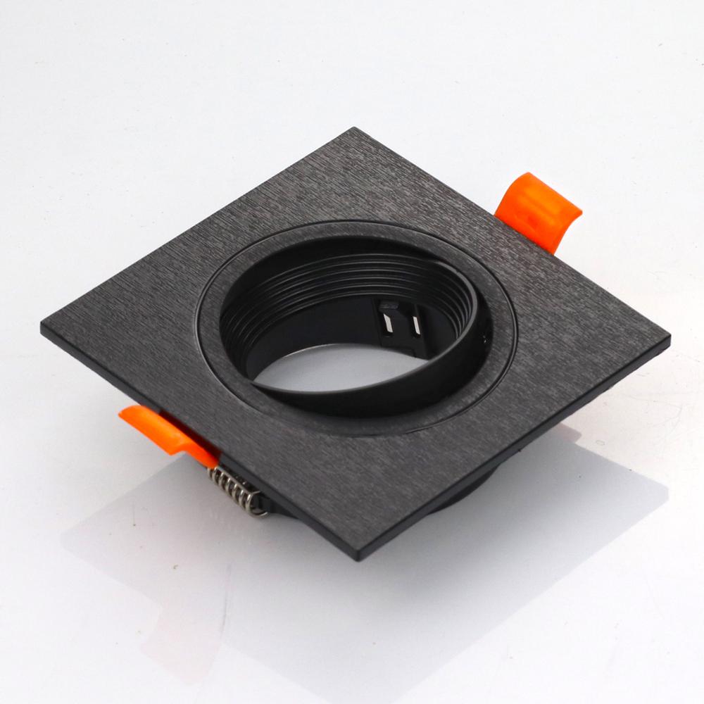 Plastic Ronde Vierkante Verstelbare Led Inbouw Plafond Down Light Montage Frame Voor MR16 GU10 Spot Lamp Armatuur Behuizing