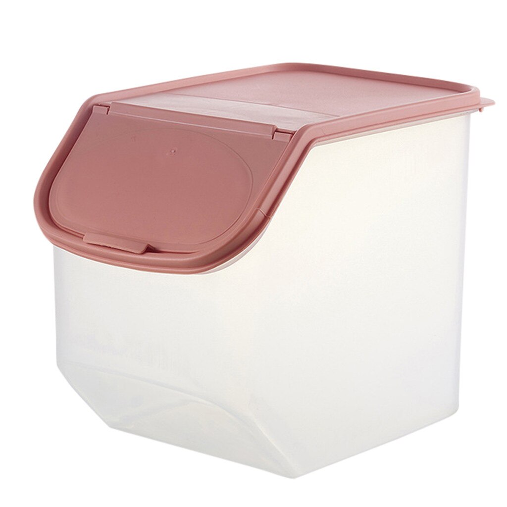 Storage Box Barrel Grain Large Capacity Kitchen Food Grain Rice Container Nice Kitchen Rice Fruit Dry Grain Portable Container✪: 25X18.8X22.5cm / Pinkink