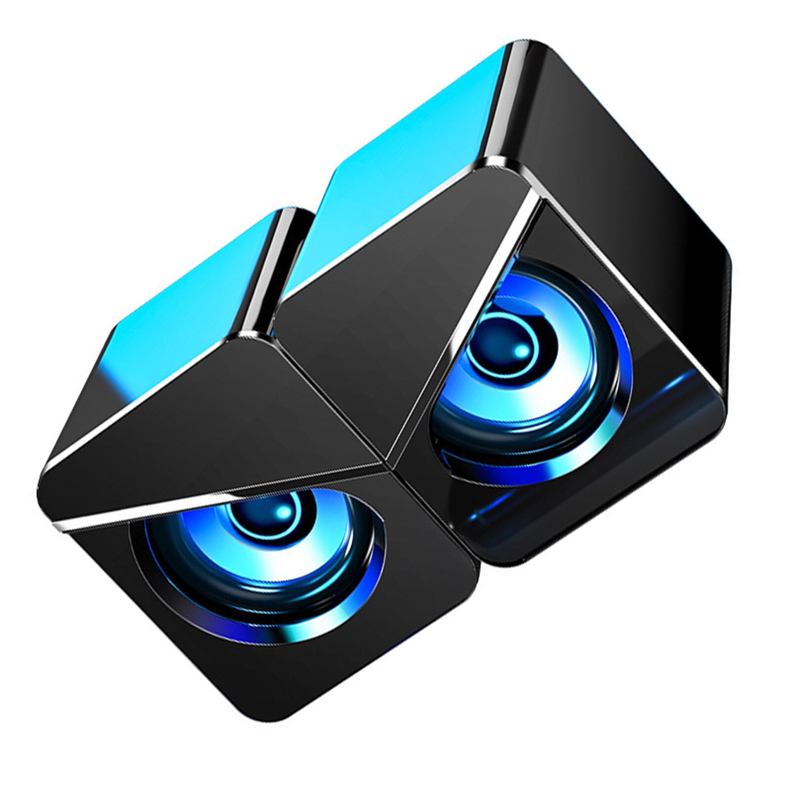 Dual Speaker USB Wired Speaker Heavy Bass Music Speaker for Desktop and Laptop Surround Sound System LED Lighting