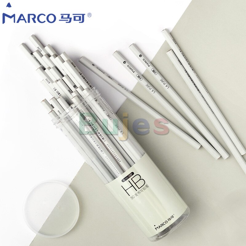 Marco Marco Pencil, Non-toxic HB Children's Brush, Kindergarten Beginners Practice Writing Pen, School Supplies Set,50 pens: grey(HB)