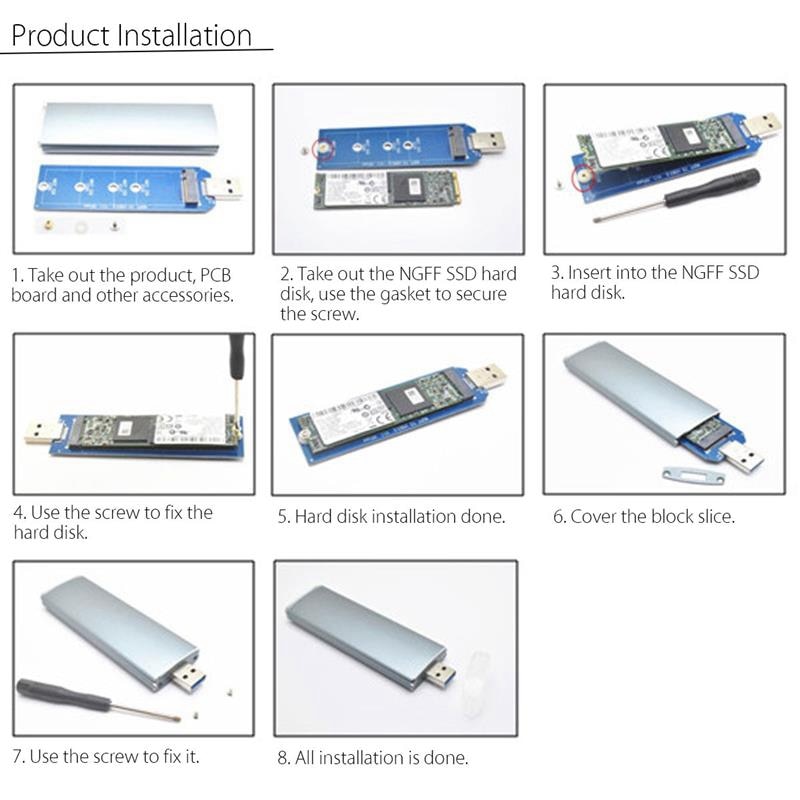 M.2 Ngff Ssd Sata Naar Usb 3.0 Converter Adapter Case Externe Behuizing Storage Case