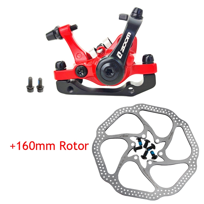 Zoomen DB680 Fahrradbremsen MTB Mechanischer Scheibenbremssatz für Mountainbike Elektroroller Bremssattel mit Rotor 160 mm Radfahren: Licht Grün