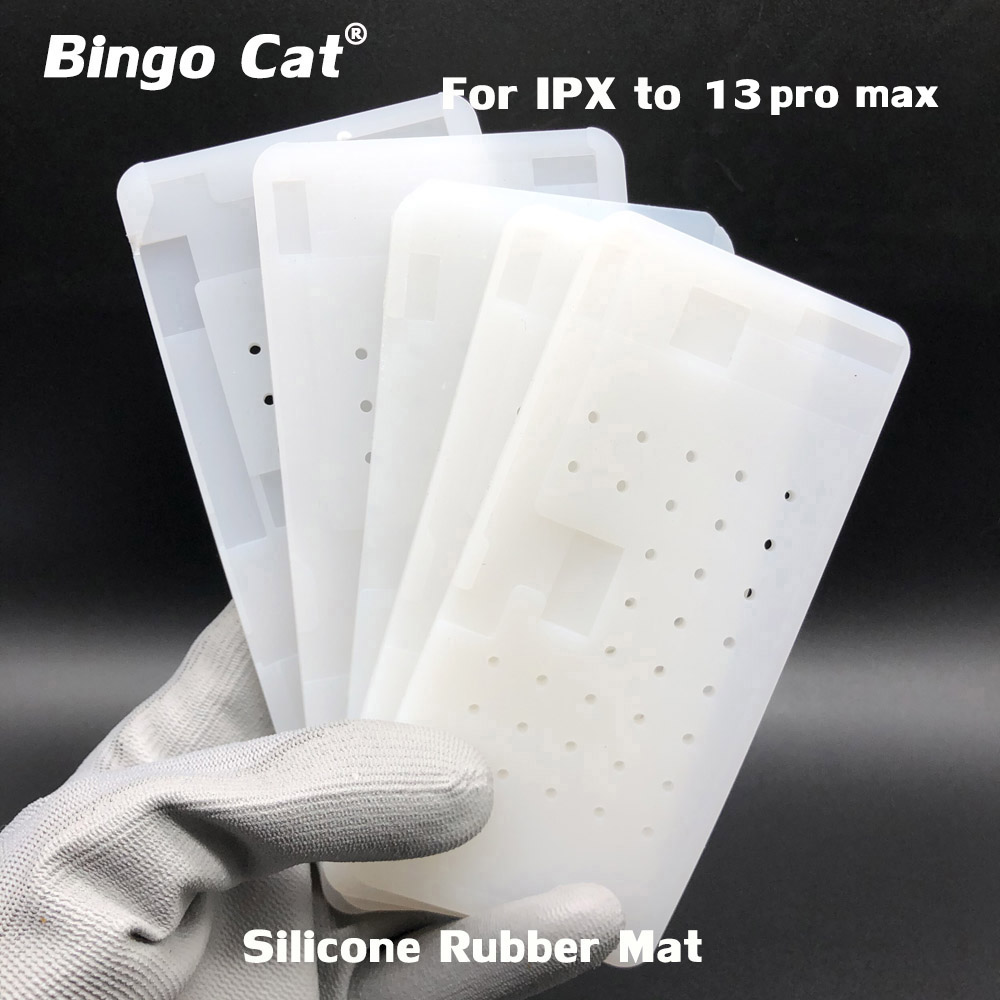 Suction Glue Cleaning Silicone Rubber Mat Pad for Apple iPhone 11 12 13 Pro max X XS Unbent Flex Cable OCA Remove LCD Repair