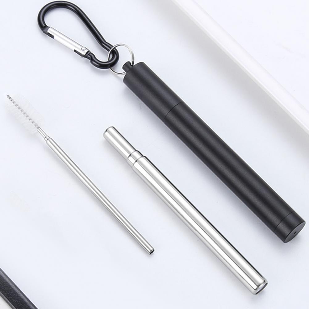 1 Set Multifunctionele Telescopische Rechte Stro Ergonomische Rietje Draagbare Opvouwbare Droog Onmiddellijk Inklapbare Straw