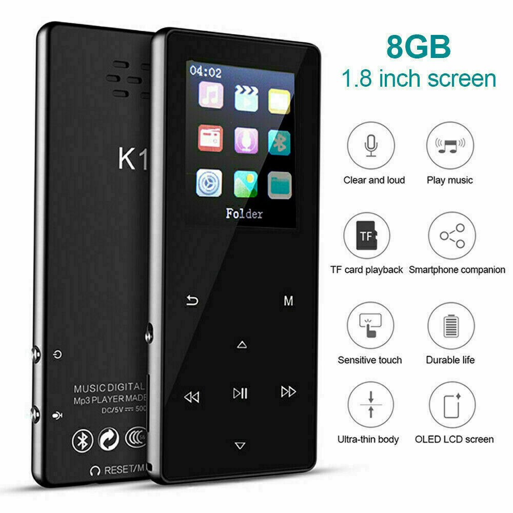 TIPTOP MP4 Player with bluetooth lecteur mp3 mp4 music player portable media slim 2.4 inch touch keys fm radio video Hifi 8GB