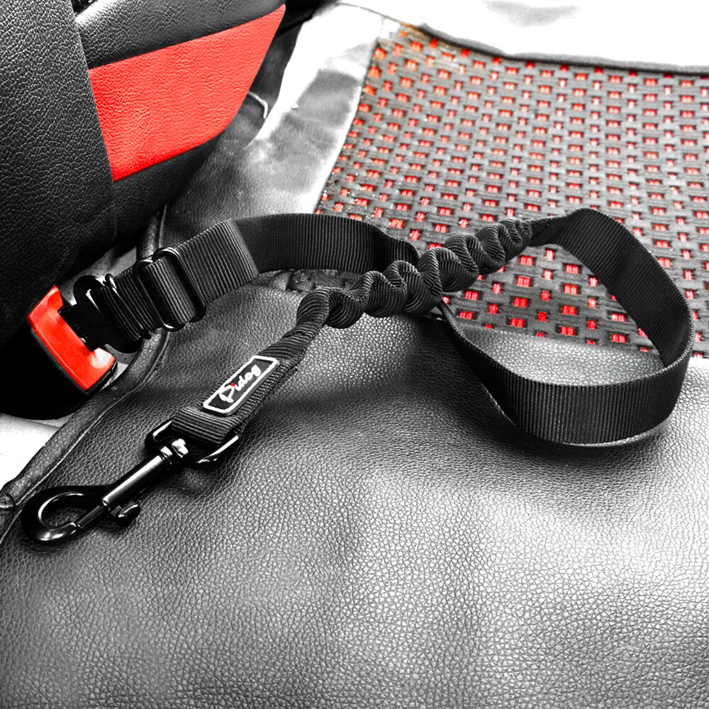 Justerbar kæledyr hund kat bilsele sikkerhedsseler fører køretøj sikkerhedssele sele nylon bil tilbageholdenhed med elastisk bungee snor