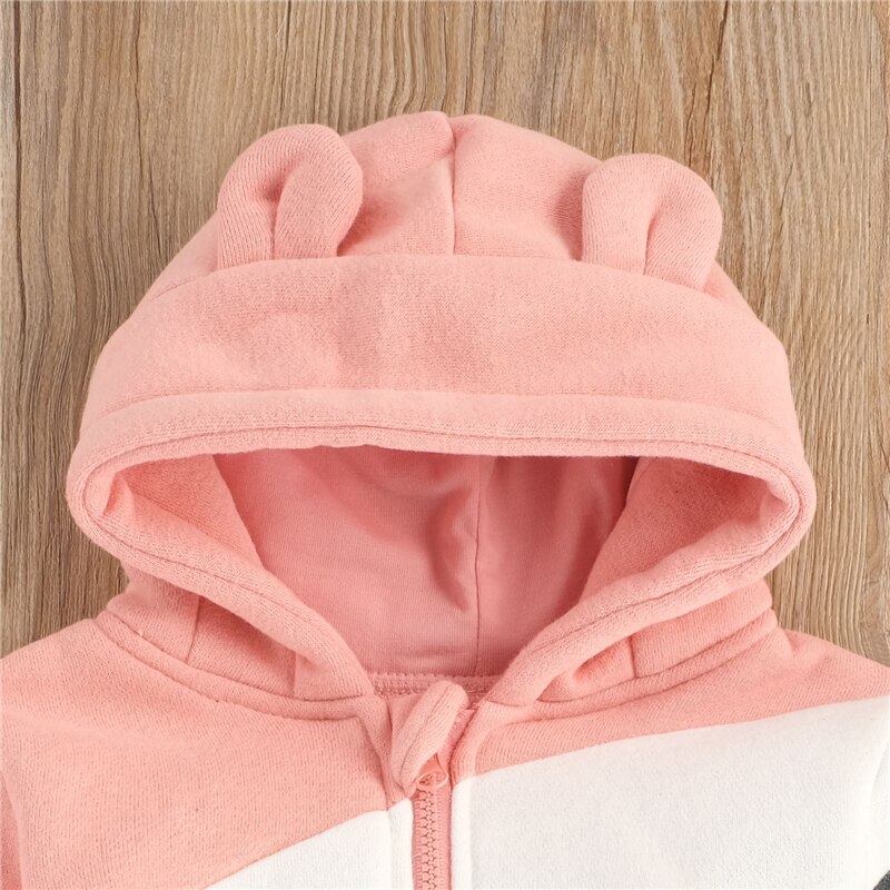 Bebê menina casaco primavera outono topos contraste cor jaqueta outono longo-mangas compridas jaquetas com capuz casaco da criança meninas roupas