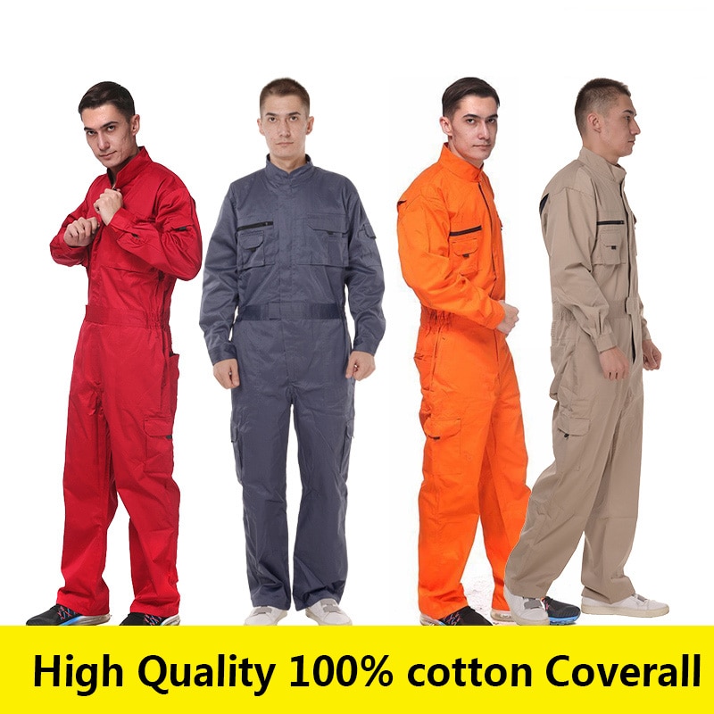 100% Katoen Rode Werken Overall Industriële Werkkleding Kleding Monteur Overall Voor Mannen