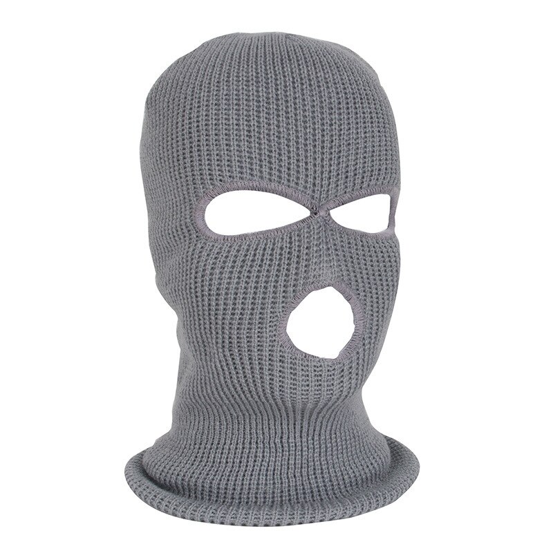 Pasamontañas térmico de lana, máscara facial completa, gorro, esquí, motocicleta, ciclismo, Camping, senderismo, actividades al aire libre: Gris oscuro