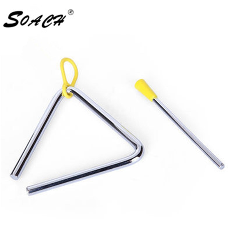 Soach 1pc 4 tommer trekant orff musikinstrumenter band percussion pædagogisk musikalsk triangolo til børn