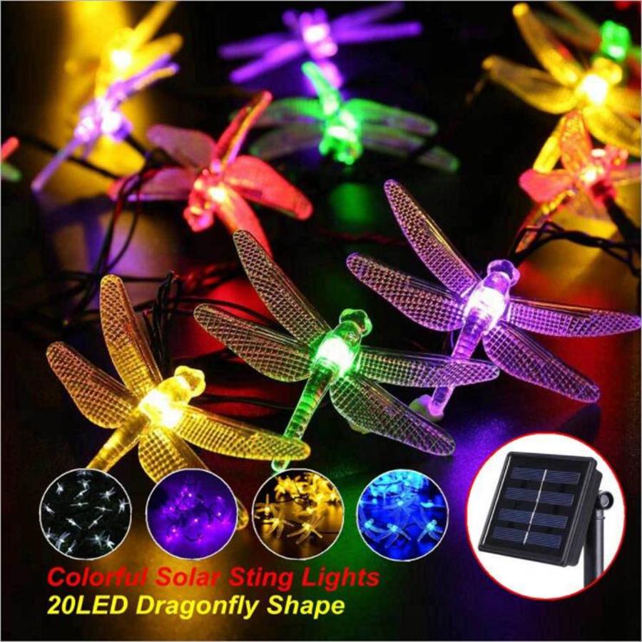 Solar Kerstverlichting 30 LED 8 Modes Solar Dragonfly Fairy Lichtslingers voor Xmas Party tuin Decoraties Outdoor Solar Lamp