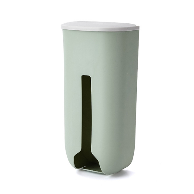 Kitchen Grocery Plastic Bag Holder Dispenser Wall Mount Garbage Bag Holder Refillable Trash Bag Saver Kitchen Organizer: Light Green