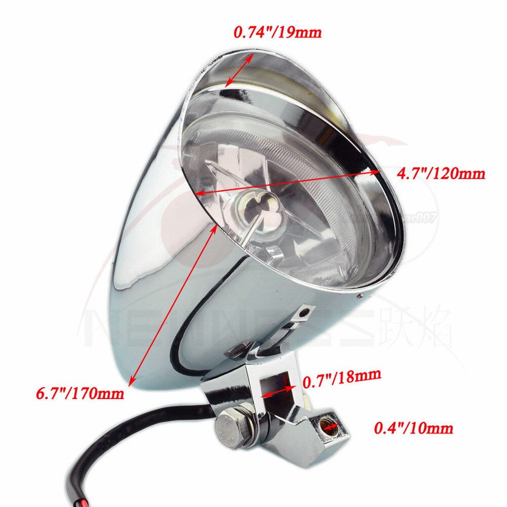 Motorcycle Aluminum Tri Bar 4.5&quot; Bullet Headlight Lamp For Harley Sportster XL Dyna Softail FXR FXST Chopper Bobber Custom