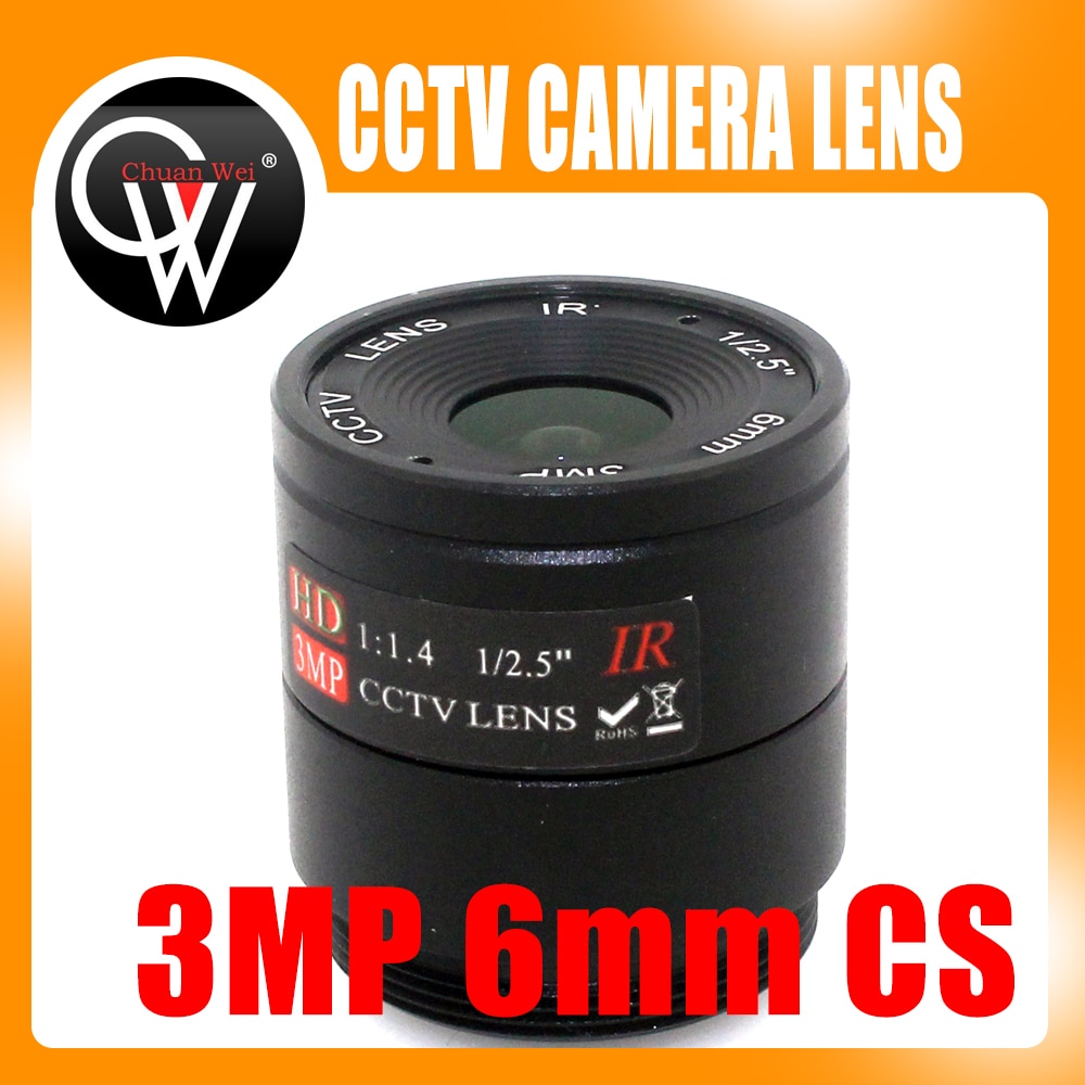 3MP 6mm CS LENS CS Mount HD CCTV Camera lens voor Dag/nacht CCD Cctv camera