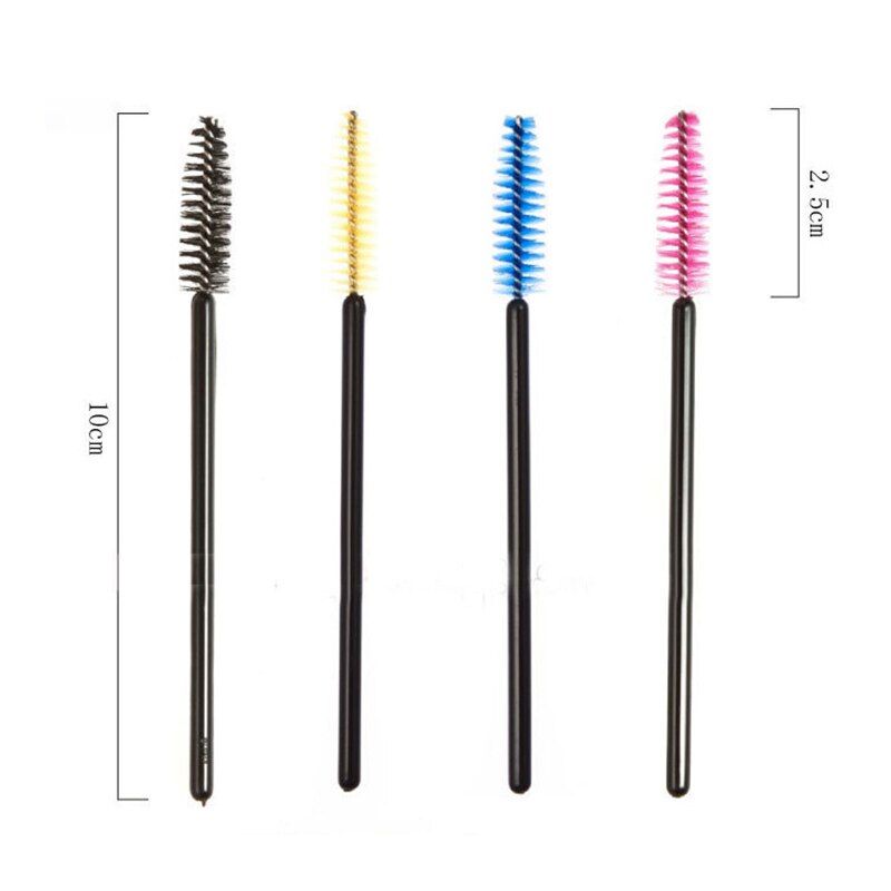 50 stk engangs nylon øyenbryn vippebørste mascara stav applikator spoolers øyevipper forlengelse kosmetiske børster sett sminkeverktøy