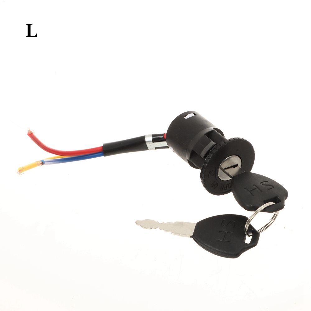 Interruptor de encendido con llave, bloqueo de potencia Universal para bicicleta eléctrica, portátil, a prueba de polvo, piezas de ciclismo para Scooter Eléctrico: Amarillo claro