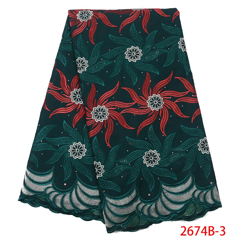 Tissu en dentelle de coton Voile suisse, tissu en dentelle africaine, Voile de suisse, tissu en dentelle africaine, , broderie nigériane avec pierres, pour femmes, collection