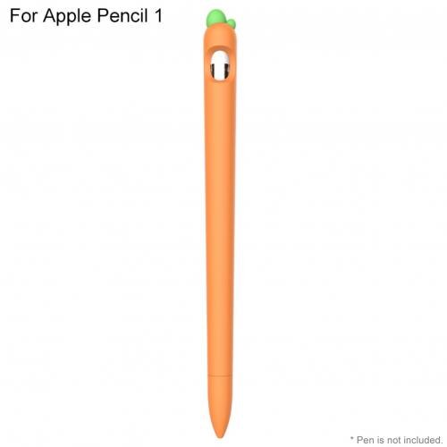 Tegneserie gulerod silikone stylus pen kasse med pen hætter anti-ridse stylus pen beskyttende ærmebetræk til æble blyant 1/2: C til æbleblyant 1
