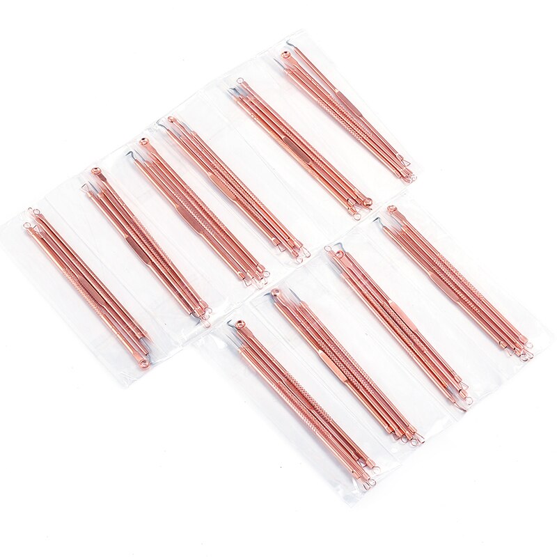 Stainless Steel Blackhead Removal Tool 10set Blackhead Acne Needle Freckles Powder Removal Needle Set Black Spot Pore Cleanser: 10 sets-gold