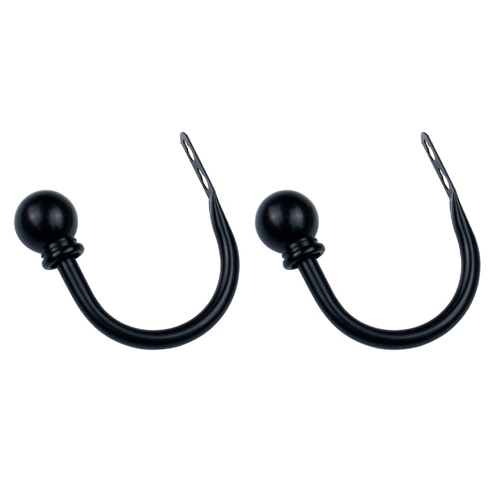 1 paar badkamerbeslag multifunctionele universele gordijnhaak u-vormig praktische jaloeziehouder eenvoudig te installeren thuis aan de muur gemonteerd: Zwart