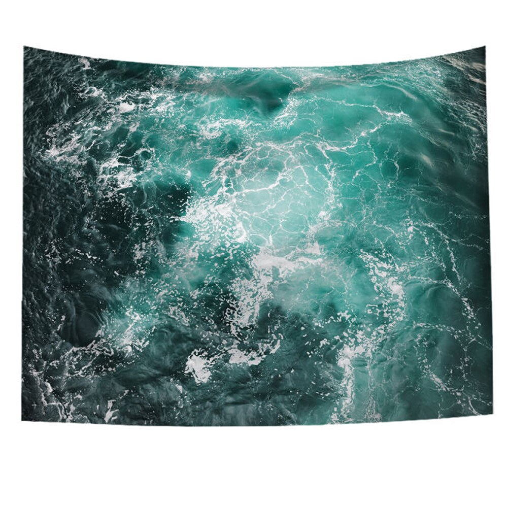 Faroot Sandy beach tapestry 95x73 cm (brushed) Hanging Cartoon Sea Waves Art Wall Hippie Tapestry Home Decor Yoga Beach Towel: B