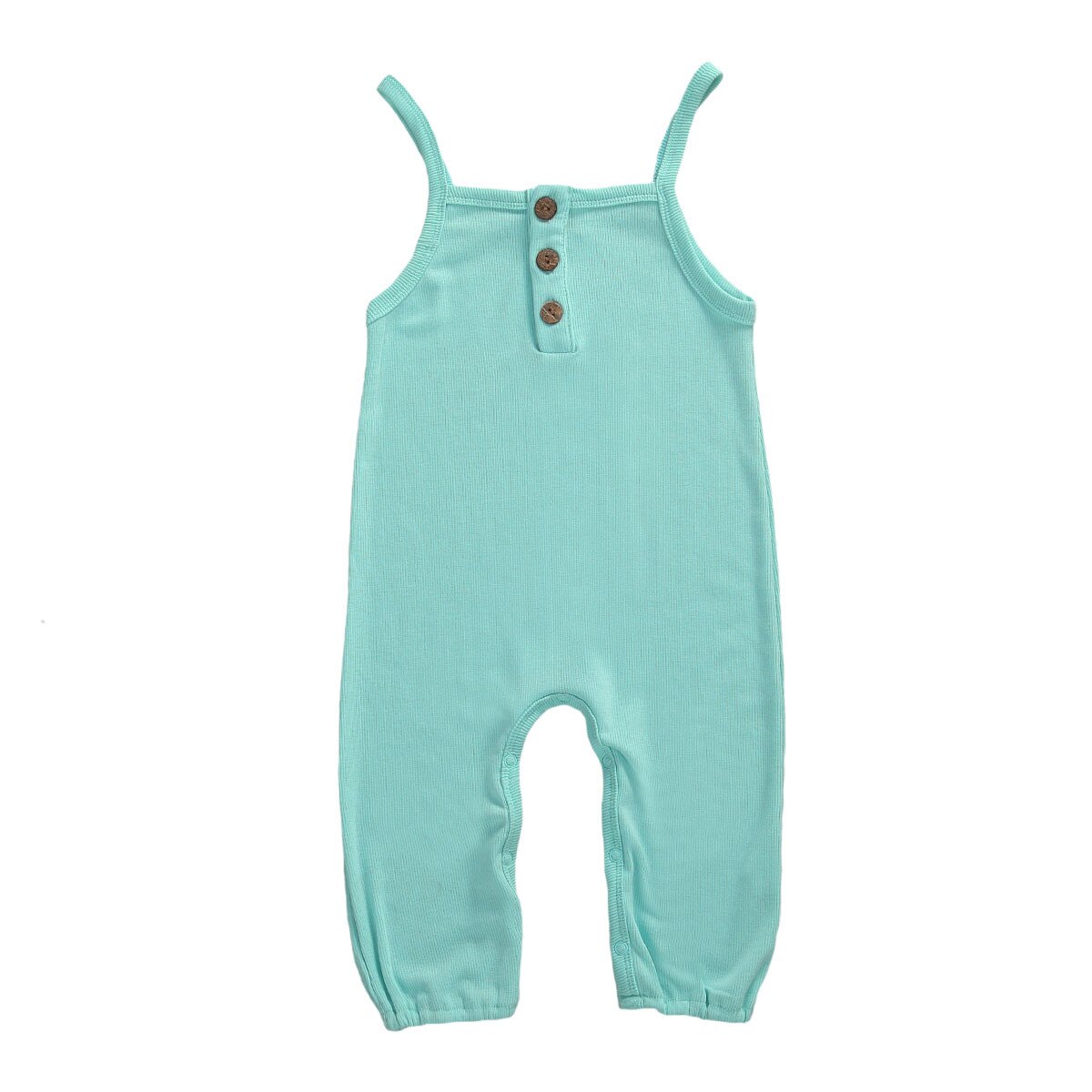 Bambino del bambino Infantile Del Bambino Delle Ragazze Dei Ragazzi Vestiti Senza Maniche A Coste Pagliaccetto Tuta Tuta di Estate di Un Pezzo Solido Abiti di Cotone: Blu / 6m