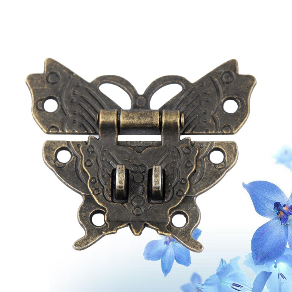 2PCS Antique Alloy Wood Box Padlock Clasp Drawer Suitcases Hasp Buckle Clasp Furniture Hardware