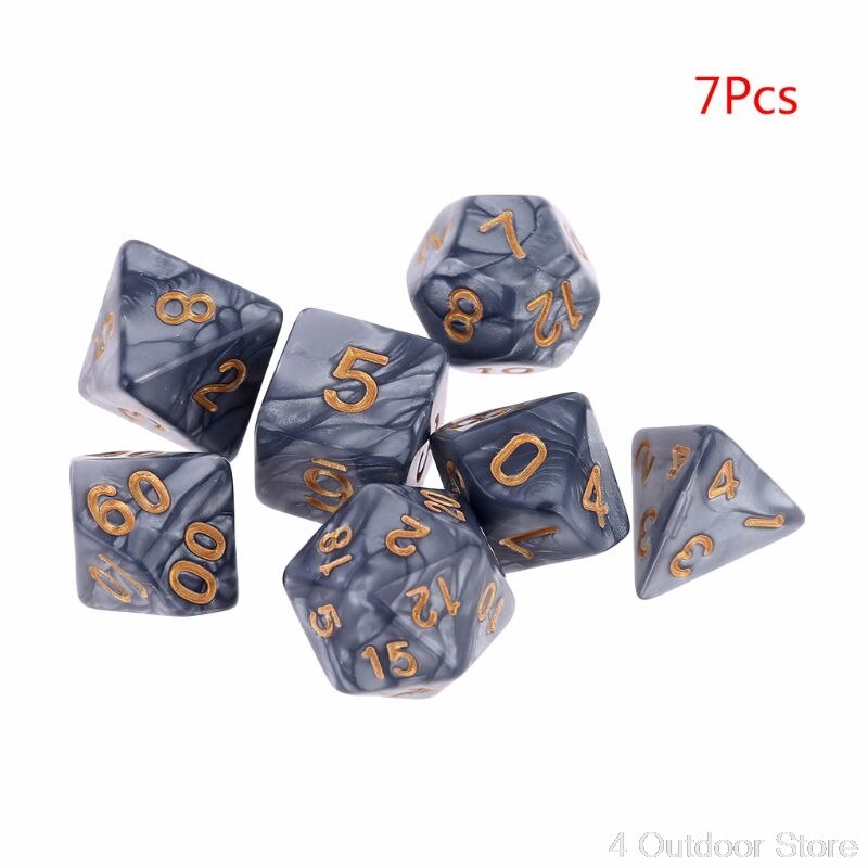 7 teile/satz D4 D6 D8 D10 D12 D20 polyedrisch Würfel Zahlen Zifferblätter Schreibtisch Tisch Brettspiel S25 20: Ursprünglich Titel