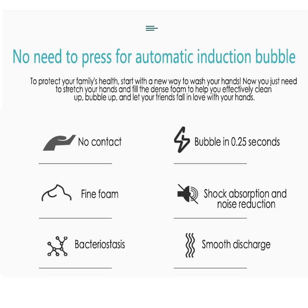 # H30 manos libres automático espuma lavado a mano lavadora dispensador de jabón Sensor máquina de espuma para casas inteligentes