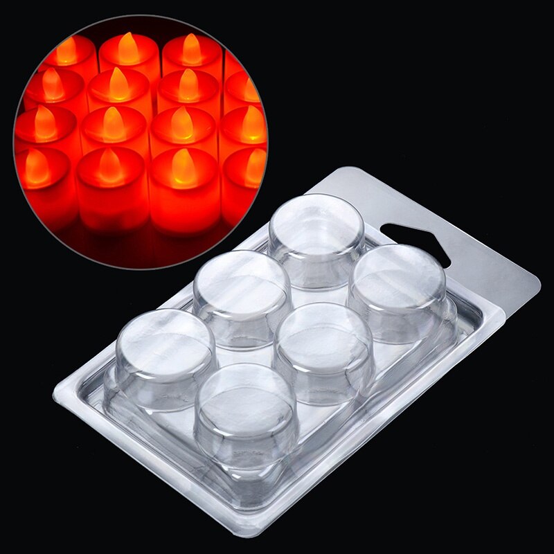 1PC 6 Zelle PVC Runde transparent Muschelschalen Kunststoff Wachs Schmelzen Verpackung Kasten Klar Für Wickless Duft Kerzen Kasten