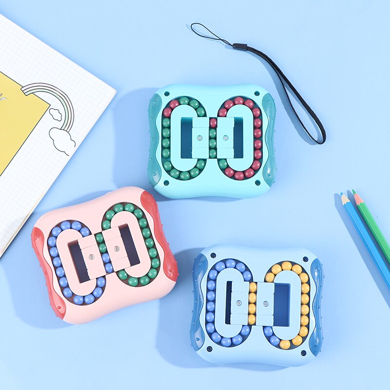 Roterende Magic Bean Vingertop Speelgoed Intelligentie Kubus Stress Verlichten Vinger Gyro Educatief Bouwsteen Speelgoed