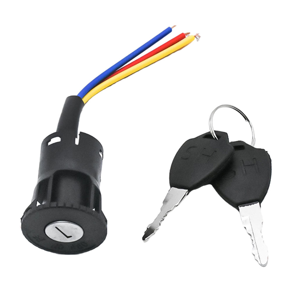Llave de interruptor de encendido para bicicleta eléctrica, bloqueo de 3 posiciones de cable para patinete eléctrico, candado para bicicleta eléctrica + llave, accesorios eléctricos para bicicleta
