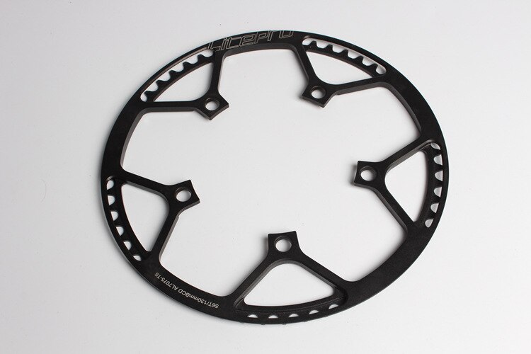 Litepro 130mm bcd kedjekrans i aluminiumlegering 45t-58t hopfällbar cykelskiva med skydd ultralätta cykeldelar: 56t svarta