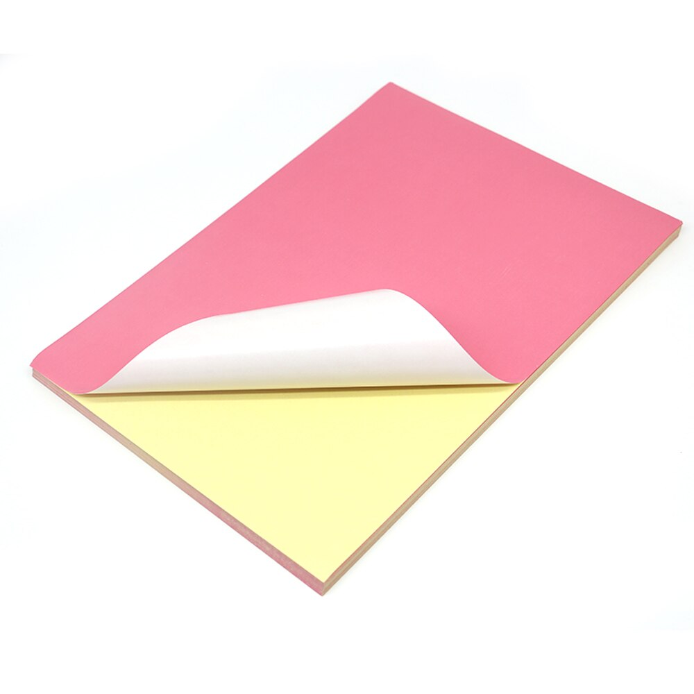 Colorful a4 Paper Self-adhesive Printer Paper Writable A4 Stickers: pink