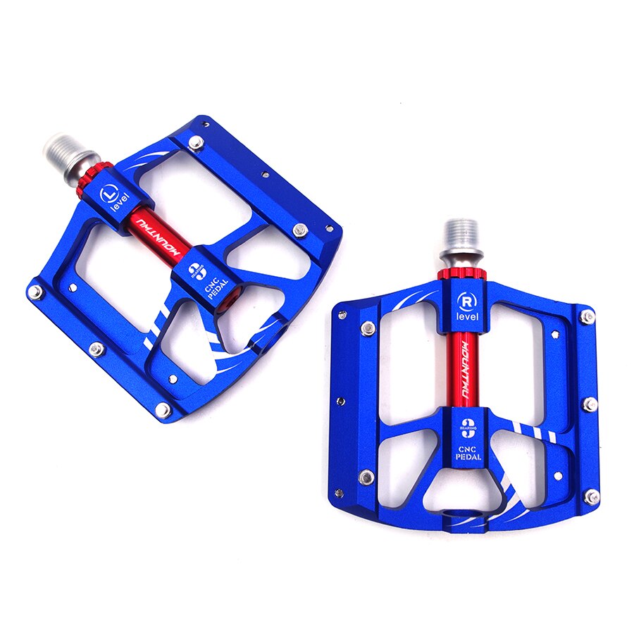 Alston 3 Bearings Mountain mtb Pedals Platform Bicycle Flat Alloy Pedals Non-Slip Alloy Flat 10.5/9.6 Pedals bicycle Bike Pedals: Blue