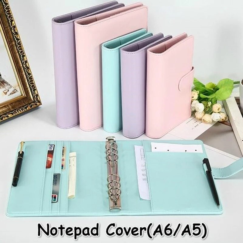 A6/a5 ring dagbog læder cover cover genopfyldelig notesbog fil mappe notesblok personlig bindemiddel ugentlig planlægger/dagsordner