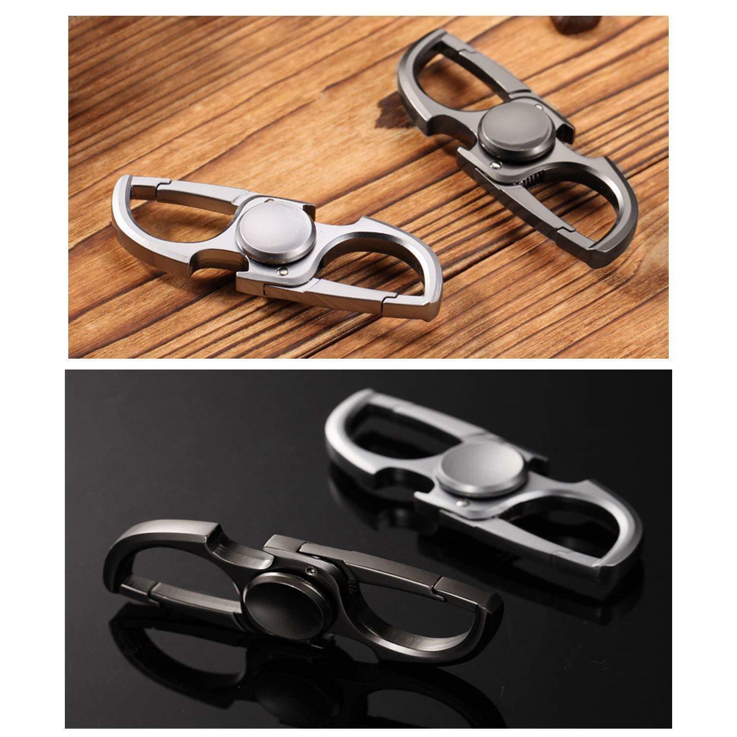 Bottle Opener Key Chain Unique Fidget Spinner With 2 Alloy Key Rings for Men Women Beer Kitchen Bar Multifunction Tools