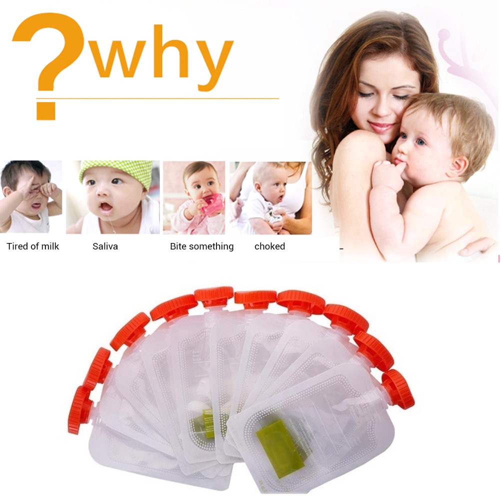 Bolsas de comida reutilizables para bebé, bolsas de comida orgánicas caseras para comida de bebé, bolso exprimidor de comida para bebé, bolsa de comida para destete #40, 10 Uds.