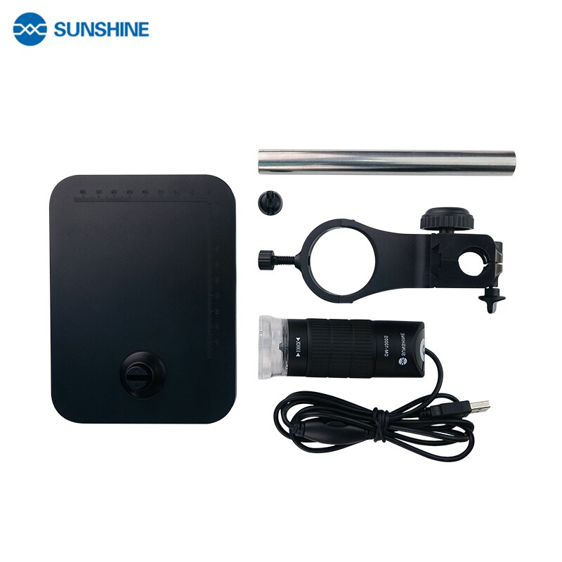 SUNSHINE-lupa Digital DM-1000S, aumento de 1000X con luz LED ajustable, herramienta de reparación de teléfonos móviles con USB
