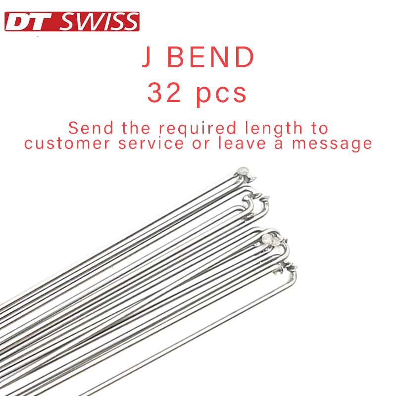 Fahrrad Speichen DT Swiss Champion 2,0 Runde Speichen J-bend/gerade Pull Kopf Fahrrad Speichen Silber Fahrrad Speichen mit Kupfer Kappe: J-BEND 32pcs
