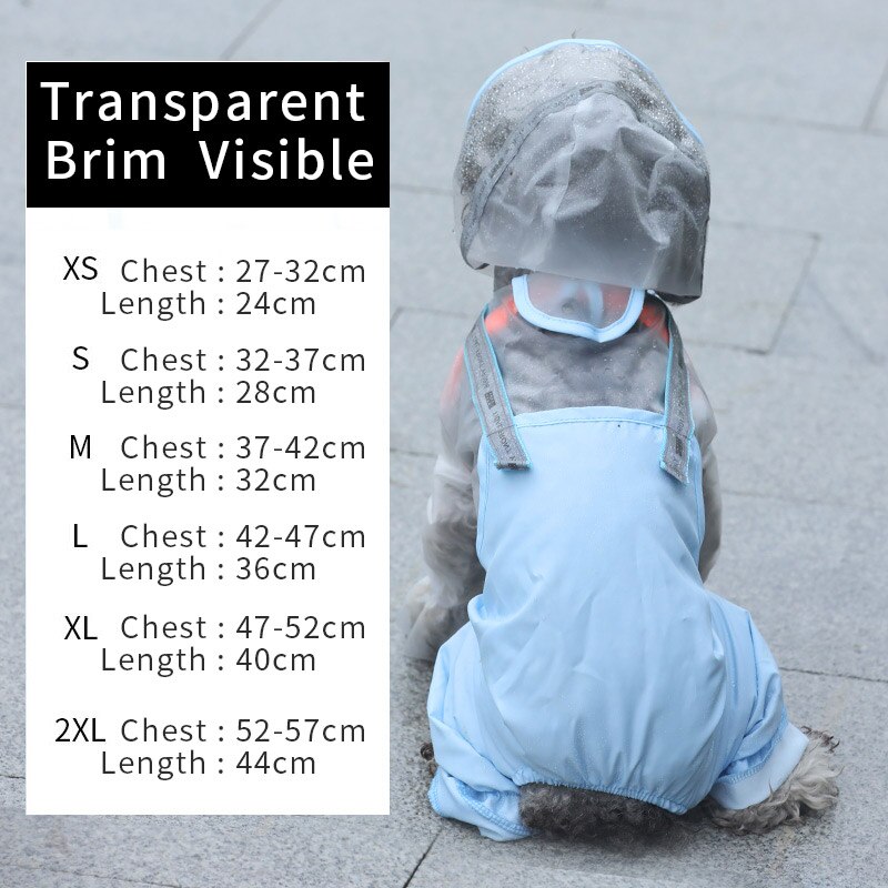 HOOPET Pet Dog Raincoat Clothes Waterproof Rain Jumpsuit For Small Dogs Outdoor Pet Clothing Coat Pet Supplies: Blue / XL
