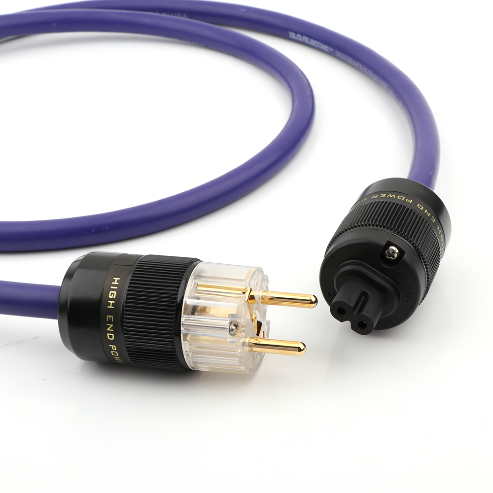 HiFi Lyd Schuko Strømkabel Figur 8 IEC C7 Hunnkontakt EU Forsyningskabel Elektrisk Lydforlengerkabel