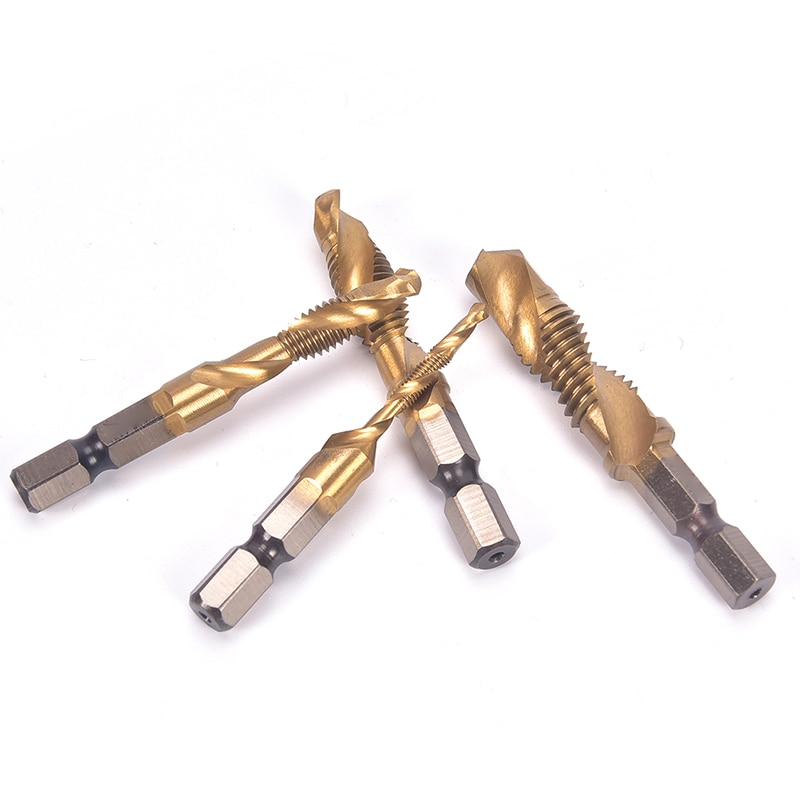 Brocas de conector métrico manual HSS 6542, rosca de punto espiral, M3, M4, M5, M6, M8, M10, vástago hexagonal macho máquina metalúrgica
