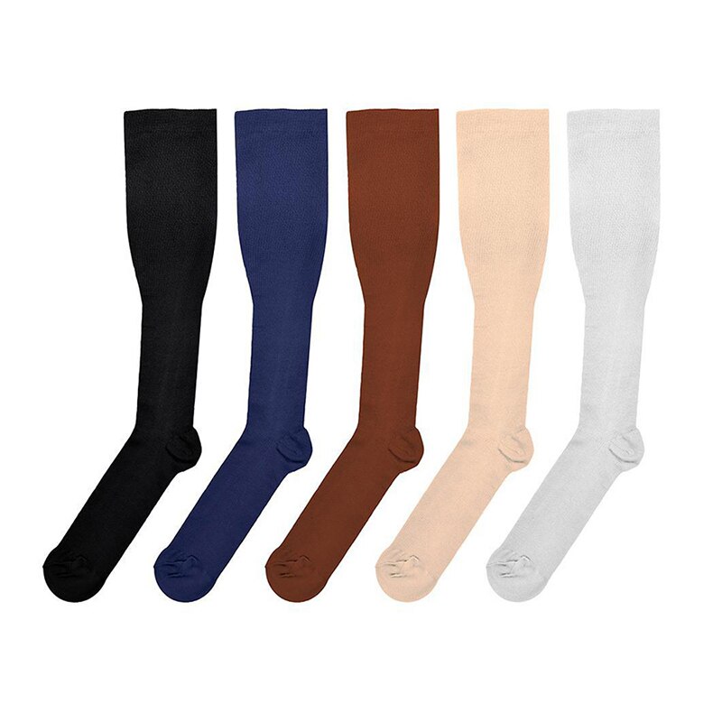 Winter Nylon Solid Pressure Compression Varicose Vein Leg Knee High Support Long Warm Stockings for Women Feet Cover